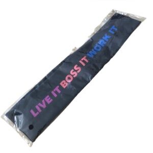 LIVE IT BOSS IT WORK IT MOTIVATIONAL BLACK HEADBAND • NWT